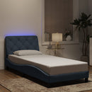 sengeramme med LED uden madras 90x190 cm velour mørkegrå