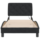 sengeramme med LED uden madras 90x190 cm velour sort