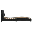 sengeramme med LED uden madras 90x190 cm velour sort