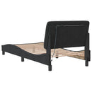sengeramme med LED uden madras 90x190 cm velour sort