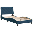 sengeramme med LED uden madras 90x190 cm velour blå