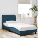 sengeramme med LED uden madras 90x190 cm velour blå