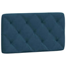 sengeramme med LED uden madras 90x190 cm velour blå