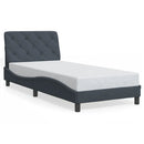 sengeramme med LED uden madras 90x200 cm velour mørkegrå