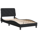 sengeramme med LED uden madras 90x200 cm velour sort
