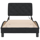 sengeramme med LED uden madras 90x200 cm velour sort