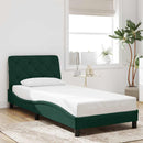 sengeramme med LED uden madras 90x200 cm velour mørkegrøn