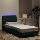 sengeramme med LED uden madras 90x200 cm velour mørkegrøn