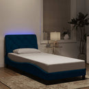 sengeramme med LED uden madras 90x200 cm velour blå
