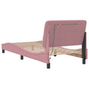 sengeramme med LED uden madras 90x200 cm velour pink