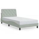 sengeramme med LED uden madras 100x200 cm velour lysegrå