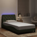 sengeramme med LED uden madras 100x200 cm velour lysegrå