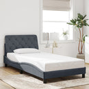 sengeramme med LED uden madras 100x200 cm velour mørkegrå