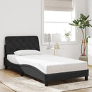 sengeramme med LED uden madras 100x200 cm velour sort