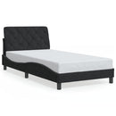 sengeramme med LED uden madras 100x200 cm velour sort