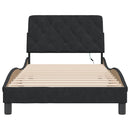 sengeramme med LED uden madras 100x200 cm velour sort