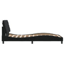 sengeramme med LED uden madras 100x200 cm velour sort