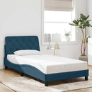 sengeramme med LED uden madras 100x200 cm velour blå