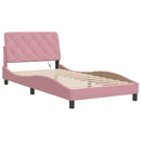 sengeramme med LED uden madras 100x200 cm velour pink