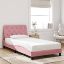 sengeramme med LED uden madras 100x200 cm velour pink