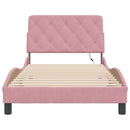 sengeramme med LED uden madras 100x200 cm velour pink