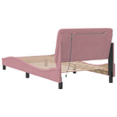 sengeramme med LED uden madras 100x200 cm velour pink