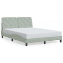 sengeramme med LED uden madras 120x200 cm velour lysegrå