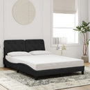 sengeramme med LED uden madras 120x200 cm velour sort