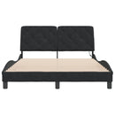 sengeramme med LED uden madras 120x200 cm velour sort