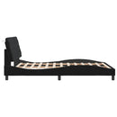 sengeramme med LED uden madras 120x200 cm velour sort