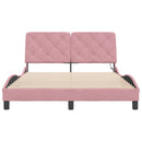 sengeramme med LED uden madras 120x200 cm velour pink