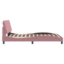 sengeramme med LED uden madras 120x200 cm velour pink
