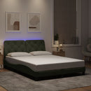 sengeramme med LED uden madras 140x190 cm velour lysegrå