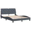 sengeramme med LED uden madras 140x190 cm velour mørkegrå