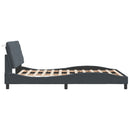 sengeramme med LED uden madras 140x190 cm velour mørkegrå