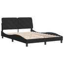 sengeramme med LED uden madras 140x190 cm velour sort