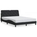 sengeramme med LED uden madras 140x190 cm velour sort