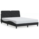 sengeramme med LED uden madras 140x200 cm velour sort