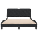 sengeramme med LED uden madras 140x200 cm velour sort