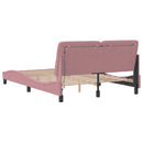 sengeramme med LED uden madras 140x200 cm velour pink