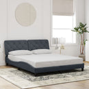 sengeramme med LED uden madras 160x200 cm velour mørkegrå