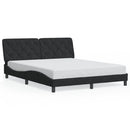 sengeramme med LED uden madras 160x200 cm velour sort