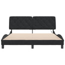 sengeramme med LED uden madras 160x200 cm velour sort