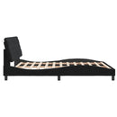 sengeramme med LED uden madras 160x200 cm velour sort