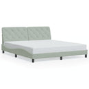 sengeramme med LED uden madras 180x200 cm velour lysegrå