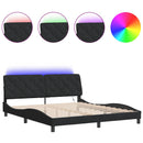 sengeramme med LED uden madras 180x200 cm velour sort