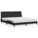 sengeramme med LED uden madras 180x200 cm velour sort
