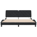 sengeramme med LED uden madras 180x200 cm velour sort