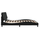 sengeramme med LED uden madras 180x200 cm velour sort