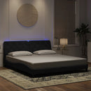 sengeramme med LED uden madras 180x200 cm velour sort